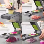 Hyri Top Seller Kitchen Utensils Manual Home and Kitchen Gadgets Commercial Vegetable Chopper 15 in 1 Plastic Pro Onion Chopper - Image 3